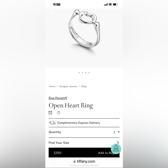 Tiffany and Co Elsa & Peretti open heart ring - Picture 6 of 7